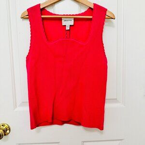 INDUSTRY VISCOSE BLENDED RIBBED KNIT TANK TOP FUCHSIA BARBIECORE